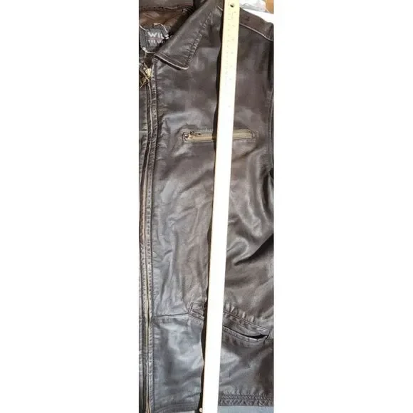 VTG Wilsons Leather Experts Men's Brown Leather Jacket XL Zip